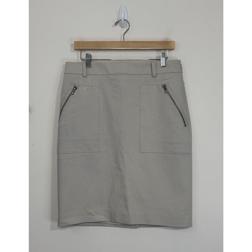 NWT Ann Taylor Stretch Pencil Skirt Size 10 Beige Lined Pockets